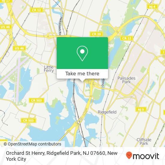 Mapa de Orchard St Henry, Ridgefield Park, NJ 07660