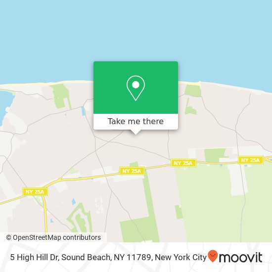Mapa de 5 High Hill Dr, Sound Beach, NY 11789
