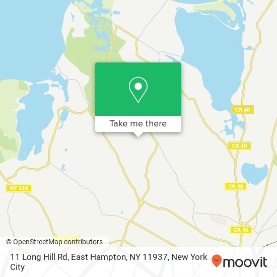 Mapa de 11 Long Hill Rd, East Hampton, NY 11937