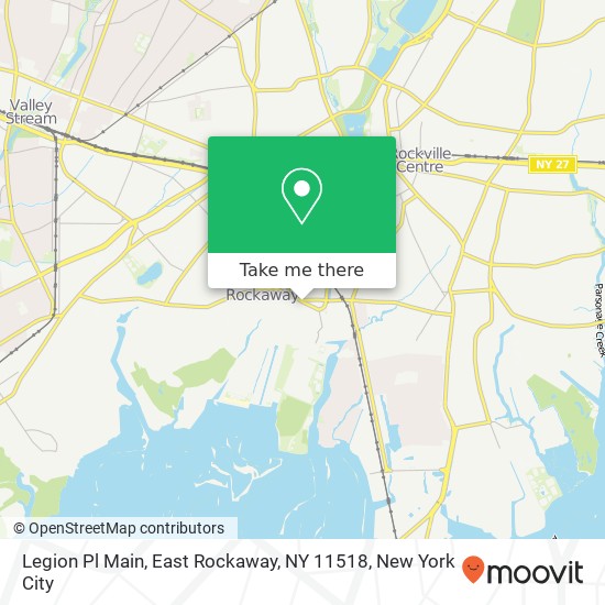 Mapa de Legion Pl Main, East Rockaway, NY 11518