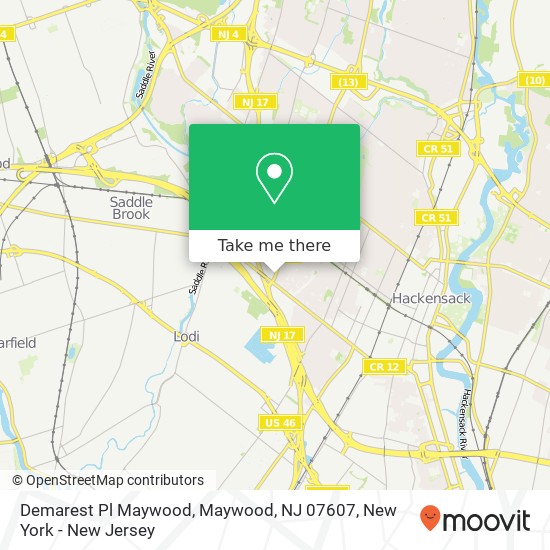 Mapa de Demarest Pl Maywood, Maywood, NJ 07607