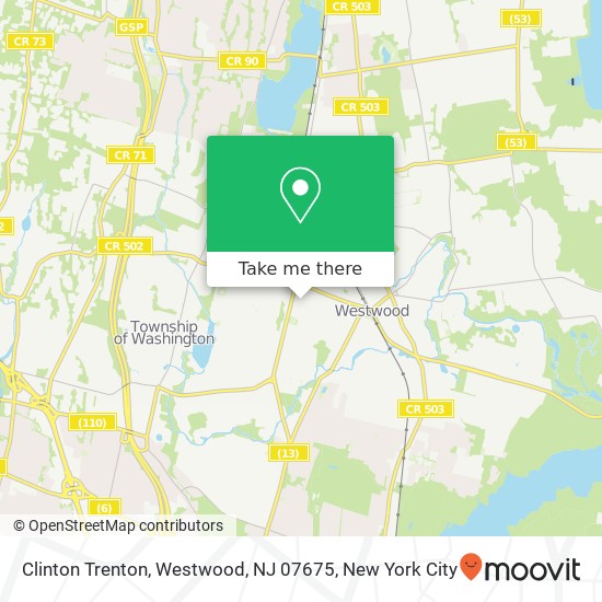 Mapa de Clinton Trenton, Westwood, NJ 07675