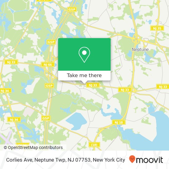 Corlies Ave, Neptune Twp, NJ 07753 map