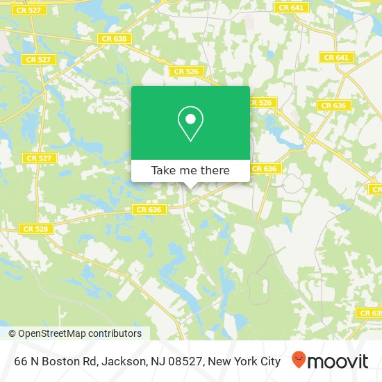 Mapa de 66 N Boston Rd, Jackson, NJ 08527