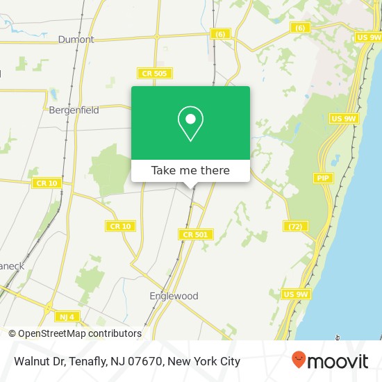 Mapa de Walnut Dr, Tenafly, NJ 07670