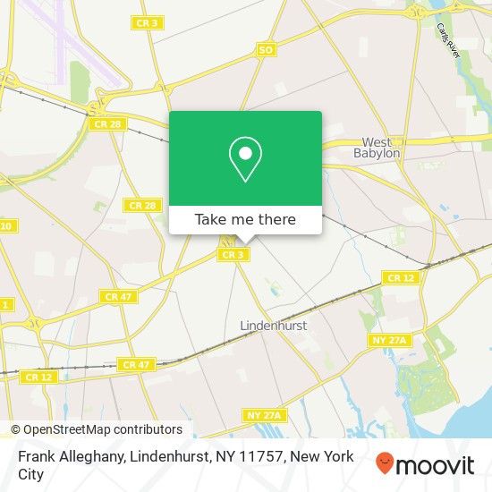 Mapa de Frank Alleghany, Lindenhurst, NY 11757