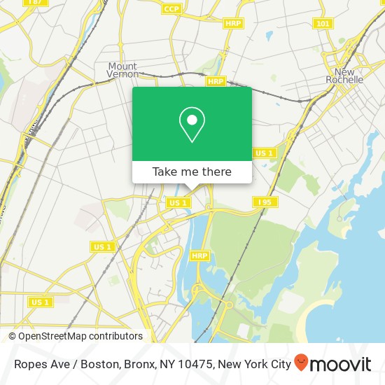 Mapa de Ropes Ave / Boston, Bronx, NY 10475