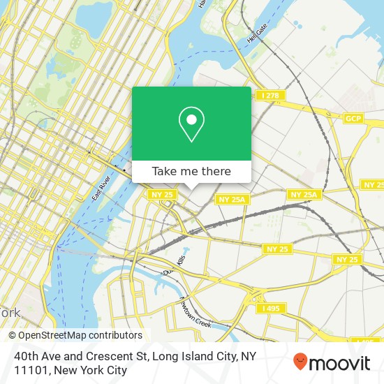 Mapa de 40th Ave and Crescent St, Long Island City, NY 11101