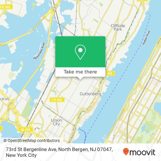 73rd St Bergenline Ave, North Bergen, NJ 07047 map