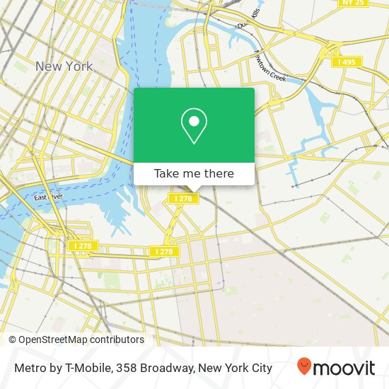 Metro by T-Mobile, 358 Broadway map