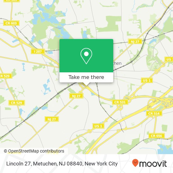 Lincoln 27, Metuchen, NJ 08840 map