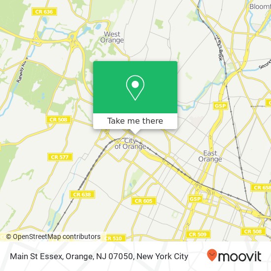 Mapa de Main St Essex, Orange, NJ 07050