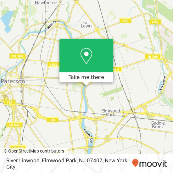 Mapa de River Linwood, Elmwood Park, NJ 07407
