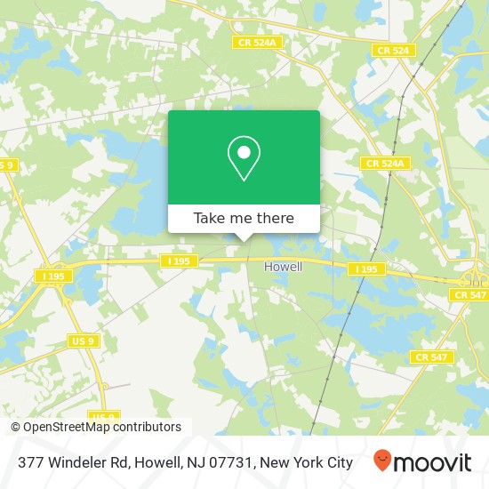 Mapa de 377 Windeler Rd, Howell, NJ 07731