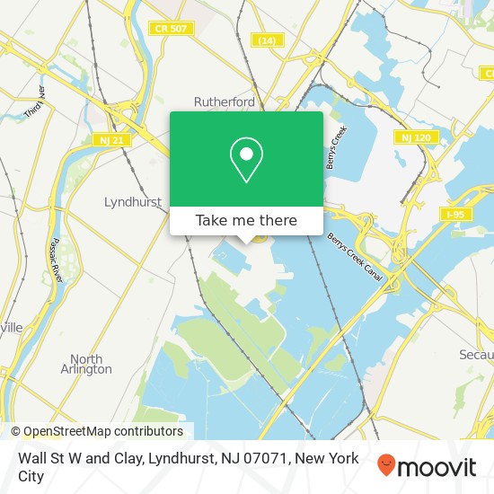 Mapa de Wall St W and Clay, Lyndhurst, NJ 07071