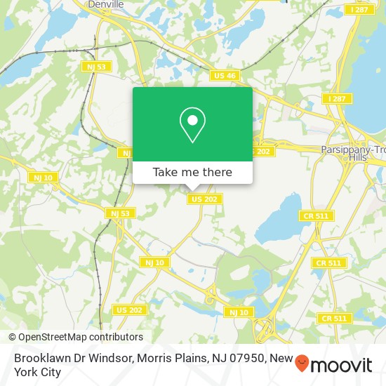 Mapa de Brooklawn Dr Windsor, Morris Plains, NJ 07950