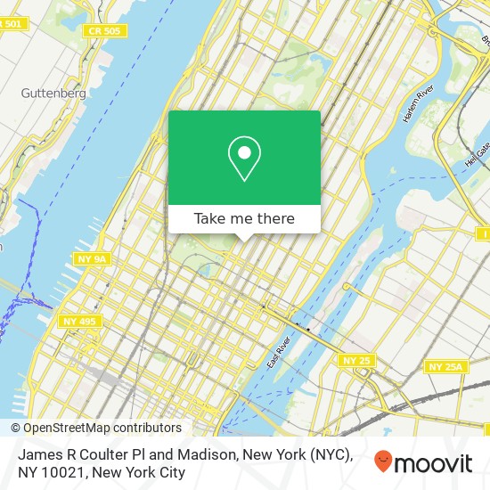 James R Coulter Pl and Madison, New York (NYC), NY 10021 map