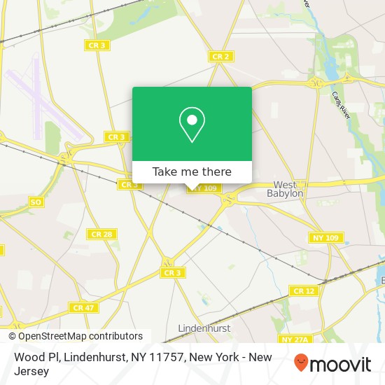 Mapa de Wood Pl, Lindenhurst, NY 11757