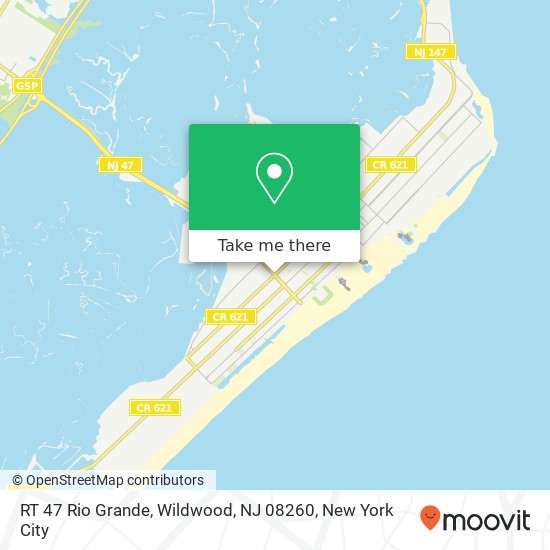 Mapa de RT 47 Rio Grande, Wildwood, NJ 08260