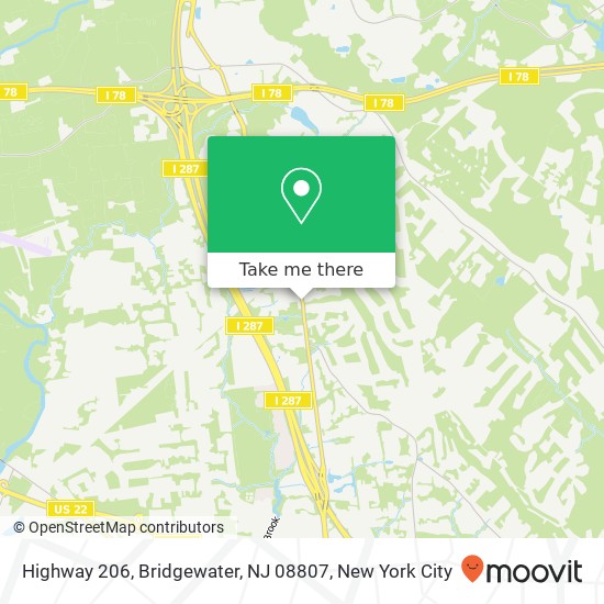 Mapa de Highway 206, Bridgewater, NJ 08807