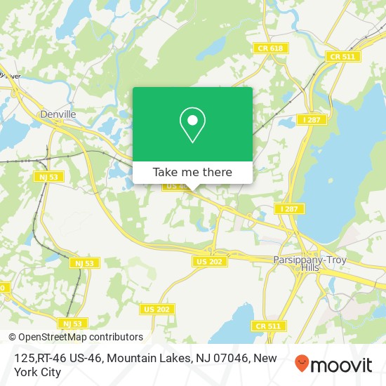 Mapa de 125,RT-46 US-46, Mountain Lakes, NJ 07046