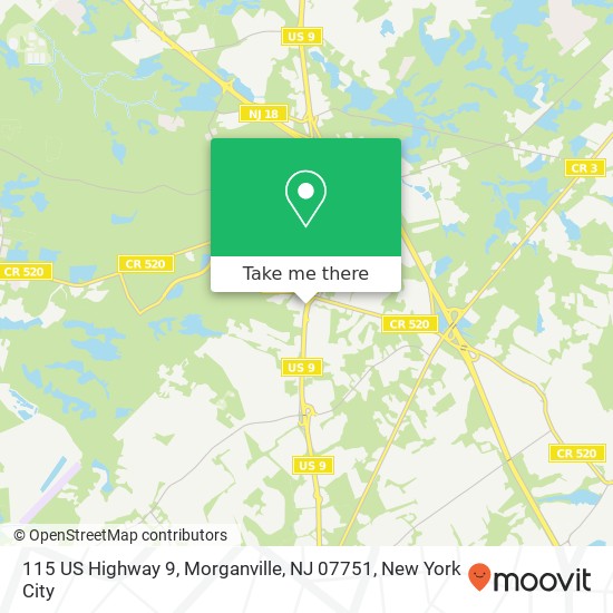 Mapa de 115 US Highway 9, Morganville, NJ 07751