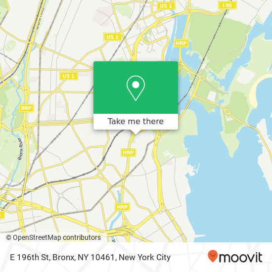 Mapa de E 196th St, Bronx, NY 10461