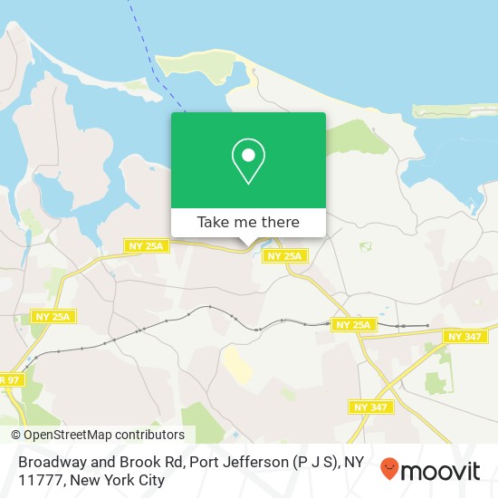 Mapa de Broadway and Brook Rd, Port Jefferson (P J S), NY 11777