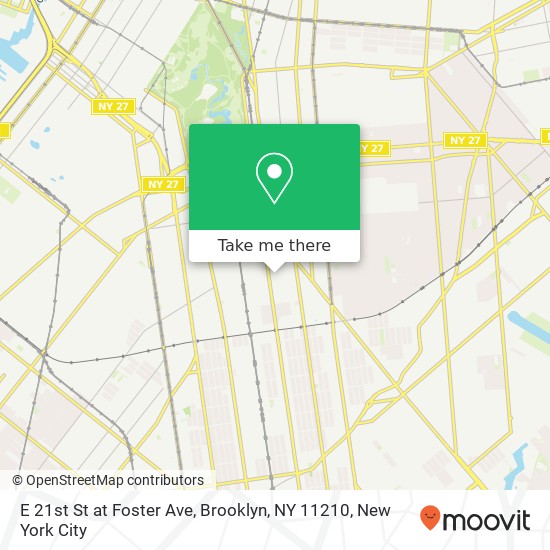 Mapa de E 21st St at Foster Ave, Brooklyn, NY 11210