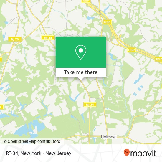 Mapa de RT-34, Holmdel, NJ 07733