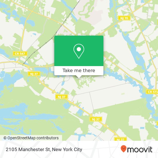 Mapa de 2105 Manchester St, Toms River, NJ 08757