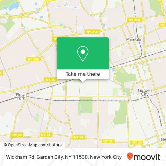 Mapa de Wickham Rd, Garden City, NY 11530