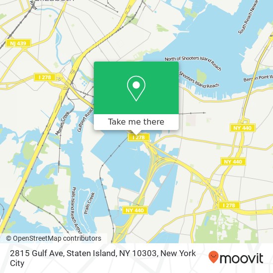 Mapa de 2815 Gulf Ave, Staten Island, NY 10303