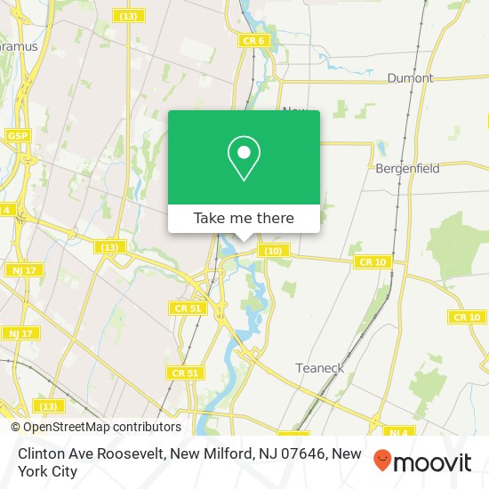 Mapa de Clinton Ave Roosevelt, New Milford, NJ 07646