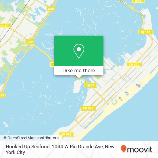 Mapa de Hooked Up Seafood, 1044 W Rio Grande Ave