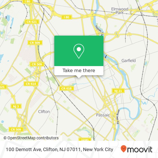 100 Demott Ave, Clifton, NJ 07011 map