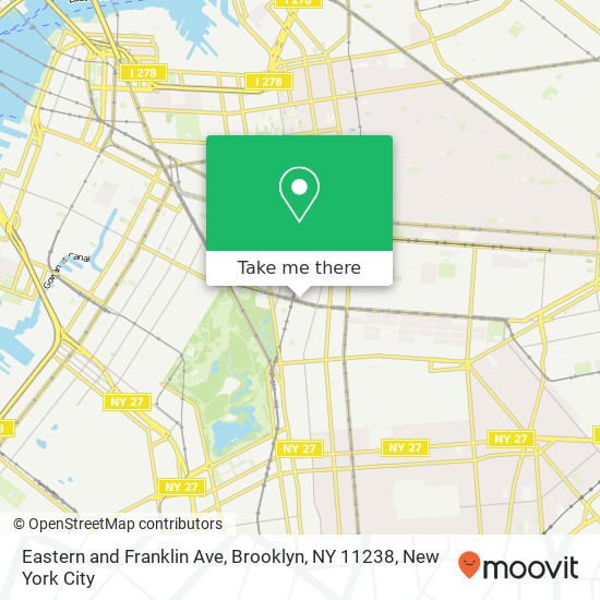 Mapa de Eastern and Franklin Ave, Brooklyn, NY 11238