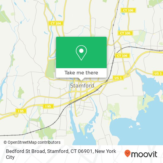Mapa de Bedford St Broad, Stamford, CT 06901