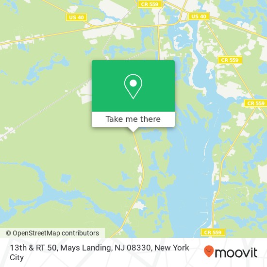 13th & RT 50, Mays Landing, NJ 08330 map
