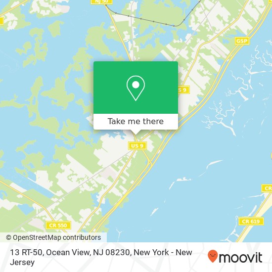 Mapa de 13 RT-50, Ocean View, NJ 08230