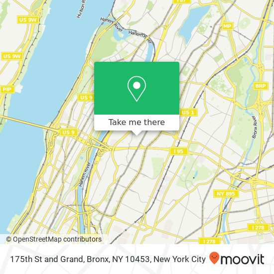 Mapa de 175th St and Grand, Bronx, NY 10453