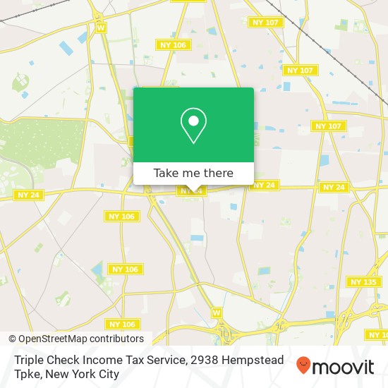 Triple Check Income Tax Service, 2938 Hempstead Tpke map