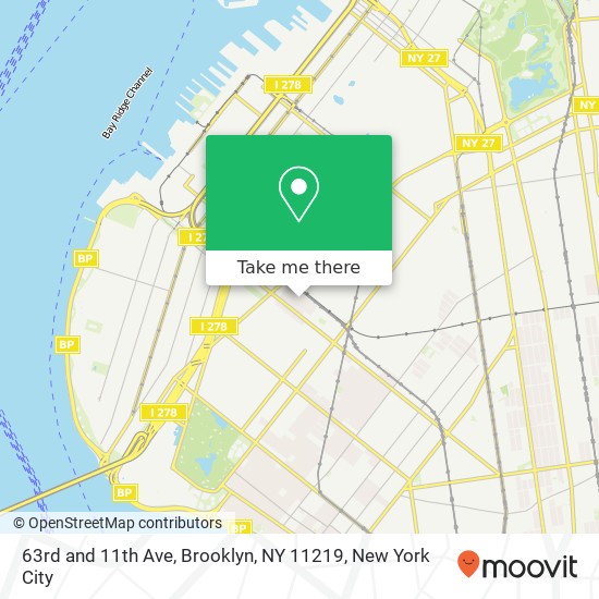 Mapa de 63rd and 11th Ave, Brooklyn, NY 11219
