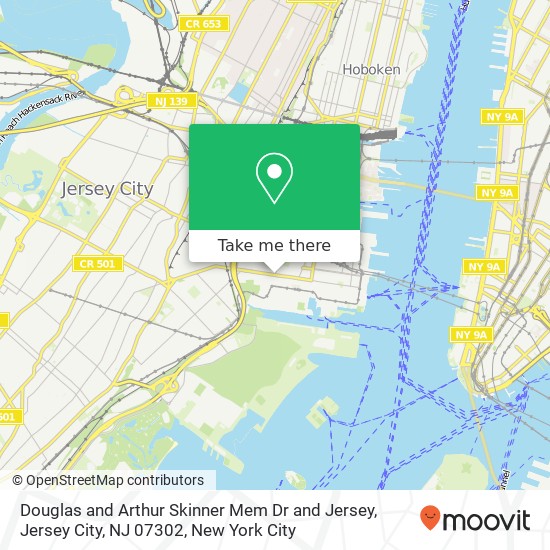 Mapa de Douglas and Arthur Skinner Mem Dr and Jersey, Jersey City, NJ 07302