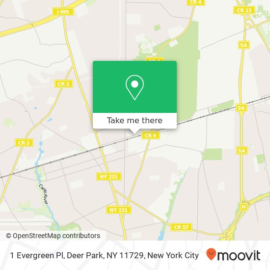 Mapa de 1 Evergreen Pl, Deer Park, NY 11729