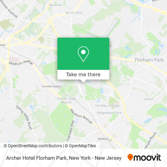 Archer Hotel Florham Park map