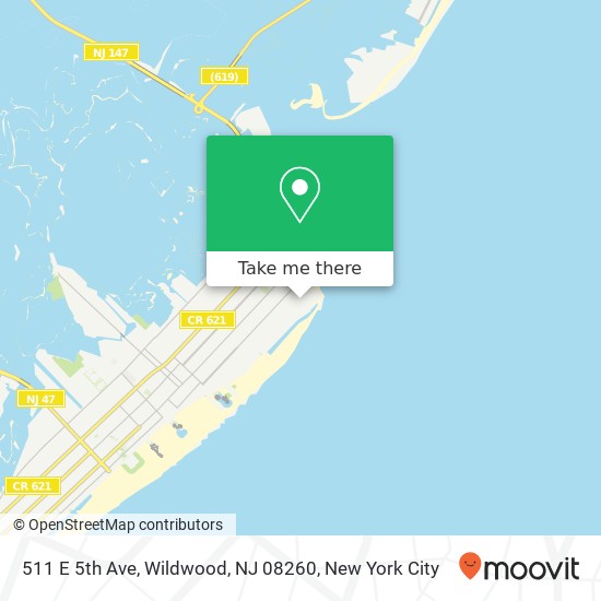 Mapa de 511 E 5th Ave, Wildwood, NJ 08260