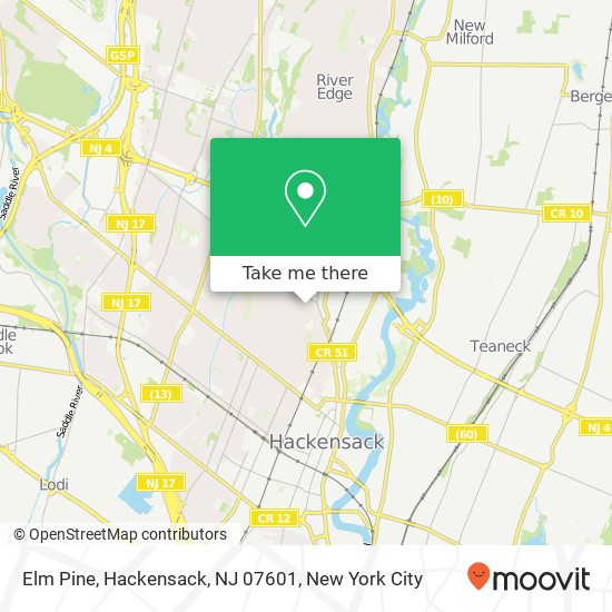 Mapa de Elm Pine, Hackensack, NJ 07601