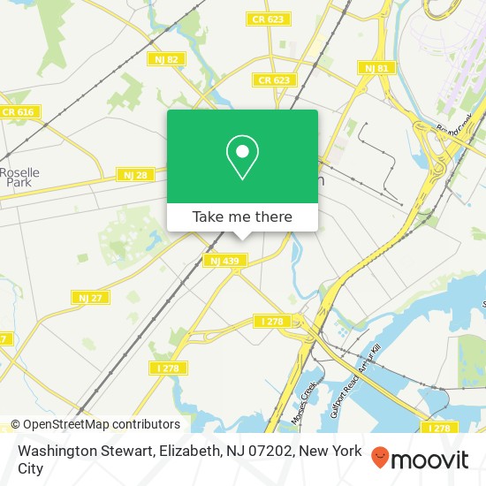 Mapa de Washington Stewart, Elizabeth, NJ 07202