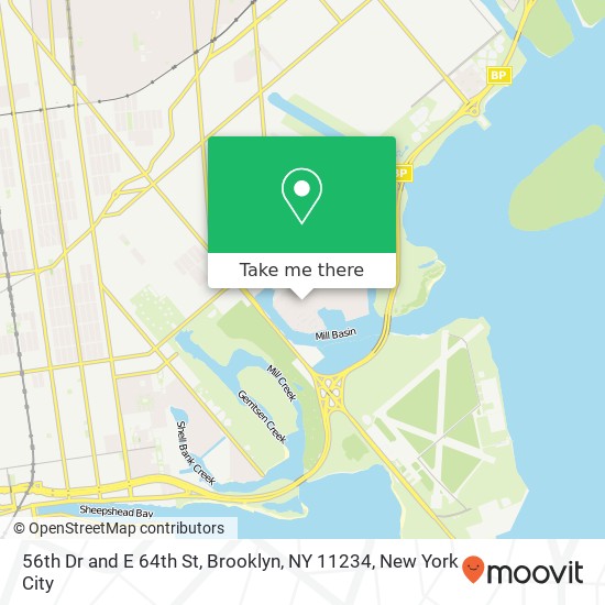 Mapa de 56th Dr and E 64th St, Brooklyn, NY 11234
